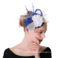 Small Blue & White Fascinator - "Belle" Derby Hat Fascinator Cocktail Hat Wedding Headpiece Party Hat Hatinator